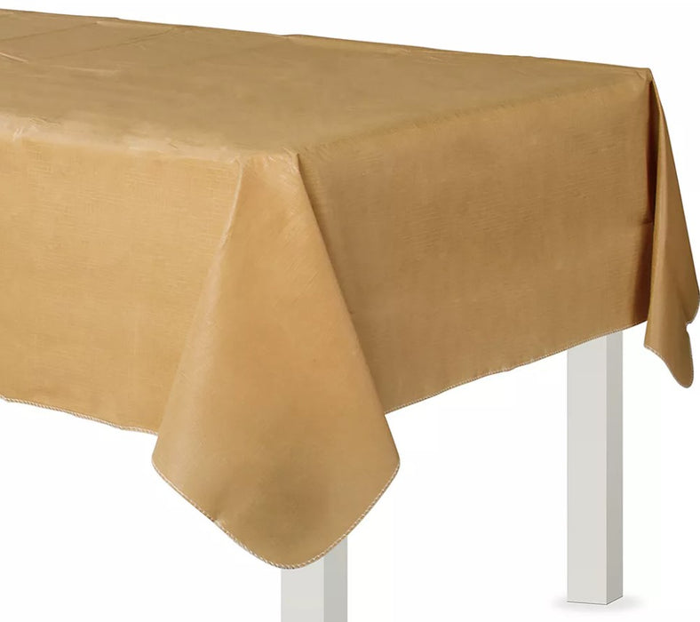 Gold Flannel Backed Vinyl Table Cover 54"x108" | 1ct