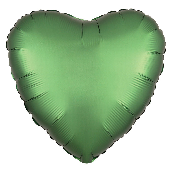 Emerald Satin Heart Balloon, 18'' | 1 ct