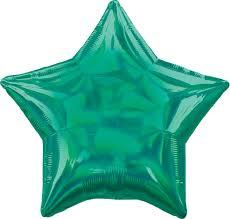 Green Iridescent Star Balloon, 18'' | 1 ct