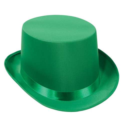 Green Satin Sleek Top Hat | 1ct