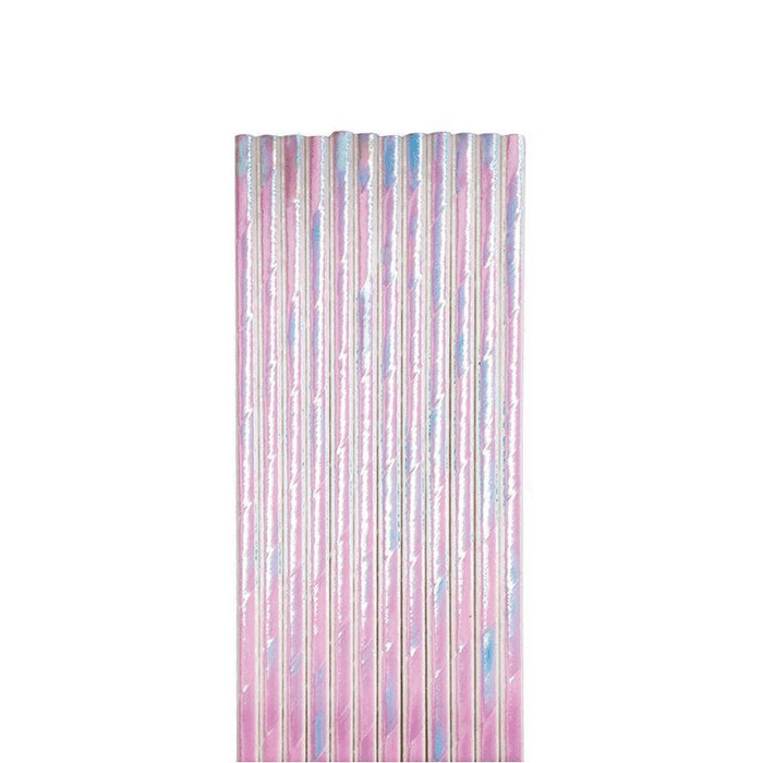 Iridescent Paper Straws 7.75" | 24ct
