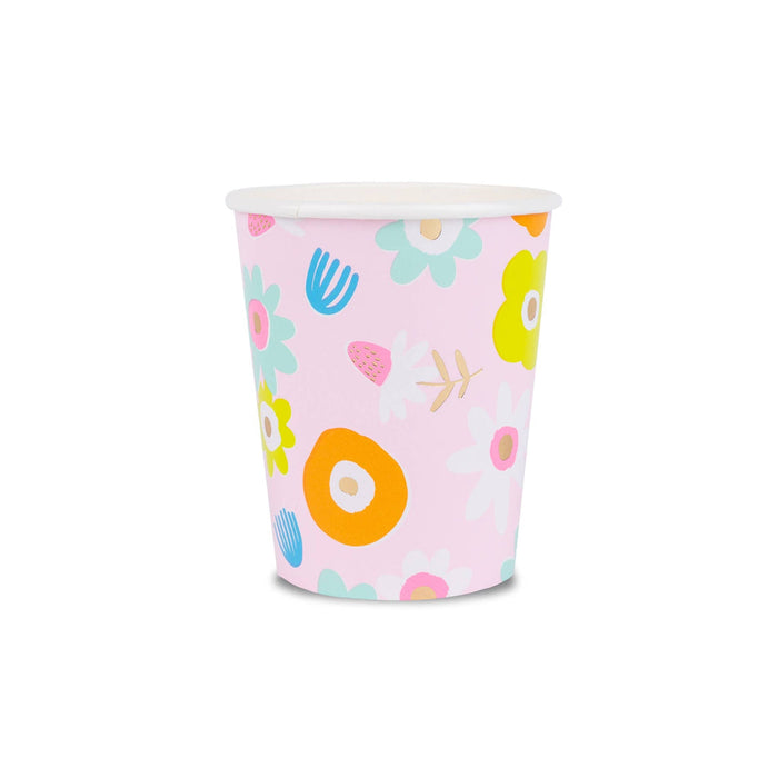 Pink Floral Cups 9oz | 8ct