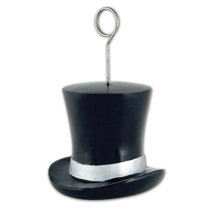 Top Hat Black & Silver Balloon/Photo Holder