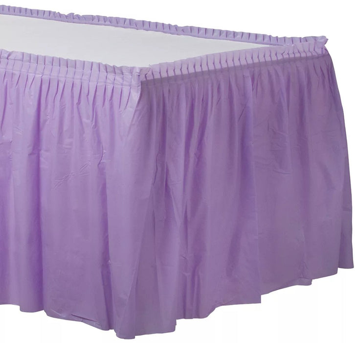 Lavender Plastic Table Skirt | 1ct