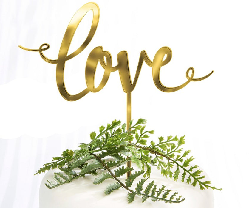 Gold Love Wedding Cake Topper | 1ct