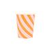 Meri Meri Halloween Pink and Orange Stripy Cups 9oz 8ct