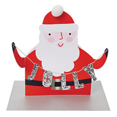 Christmas Santa ‘JOLLY’ Glittery Banner Pop Out Card | 1ct