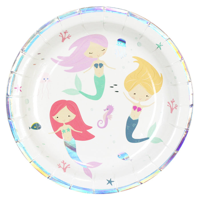 Iridescent Mermaid 9" Paper Plates | 8ct