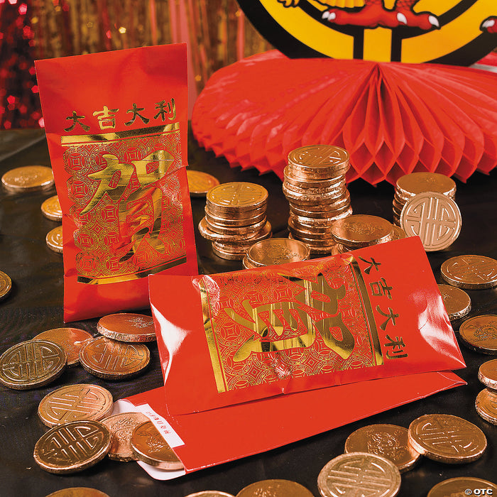 Chinese New Year Mini Paper Lucky Money Bags | 24ct