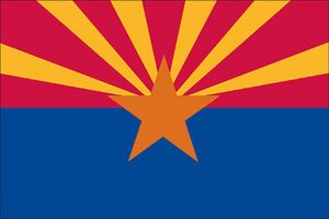 Arizona State Flag with Stick 4" x 6" | 1 Count