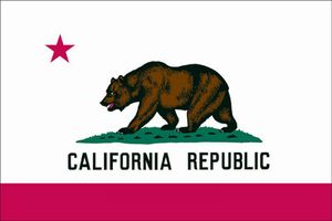 California State Flag with Stick 4" x 6" | 1 Count