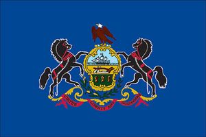 Pennslyvania State Flag with Stick 4" x 6" | 1 Count