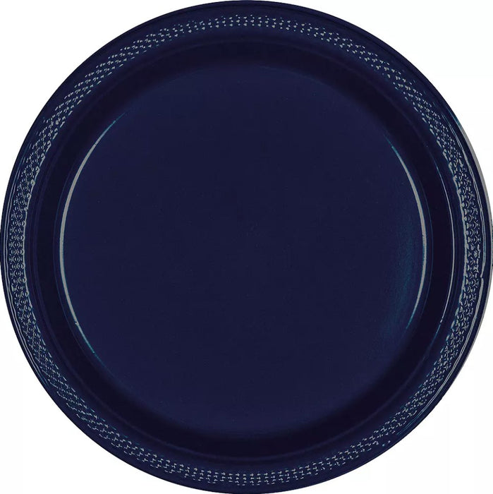 Navy Blue Plastic Dinner Plates 10.5" | 50ct
