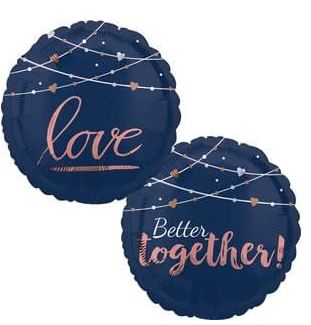 Navy Wedding Love Better Together 18" Mylar Balloon