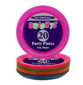 Brights Neon Plastic Dinner Plates | 20ct