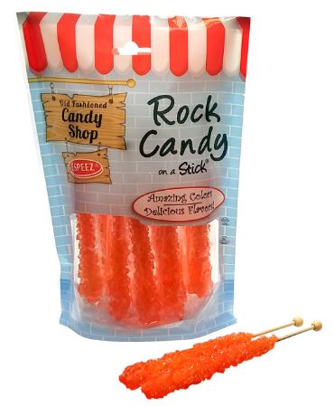 ESPEEZ Rock Candy On A Stick Orange-Orange | 8pcs