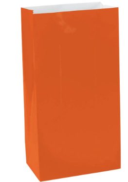 Orange Mini Paper Bag 6.5 in. x 3in | 12ct