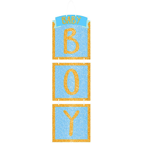 Oh Baby Boy Glitter Hanging Decoration | 1ct