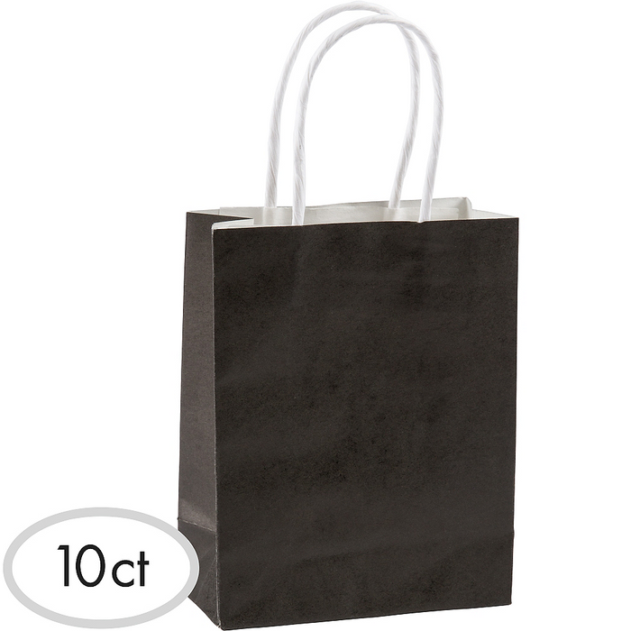 Black Small Paper Gift Bags 8"  | 10 ct
