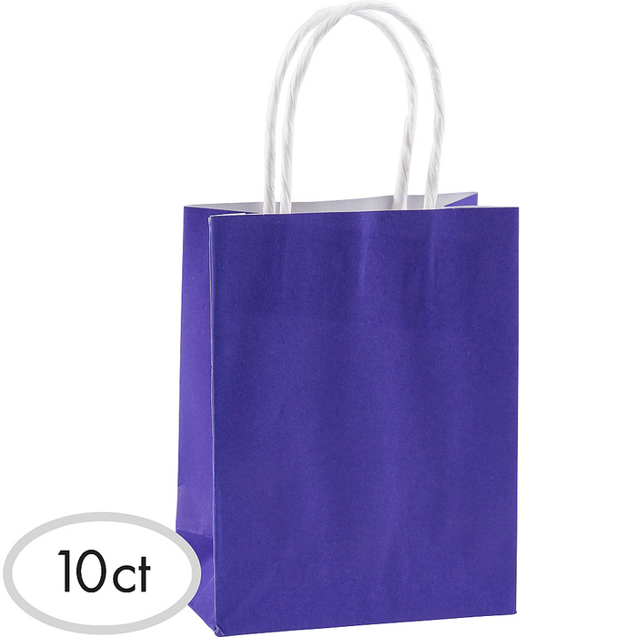 New Purple Small Paper Gift Bags 8" | 10 ct