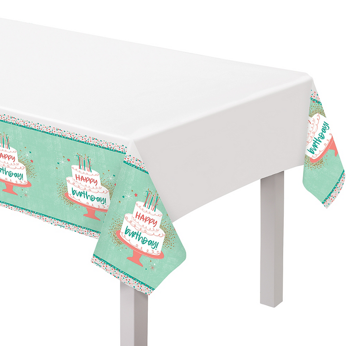 Happy Cake Day Plastic Table Cover | 1ct