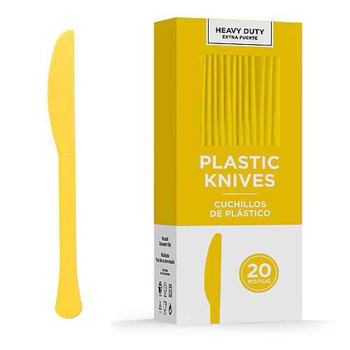 Yellow Sunshine Heavy Duty Plastic Knives | 20ct