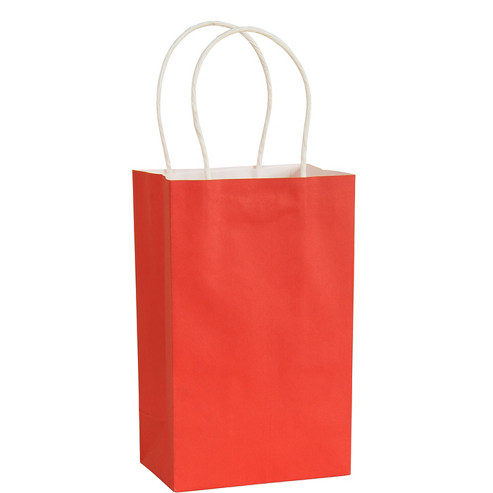 Apple Red Small Paper Gift Bag, 8'' | 1 ct