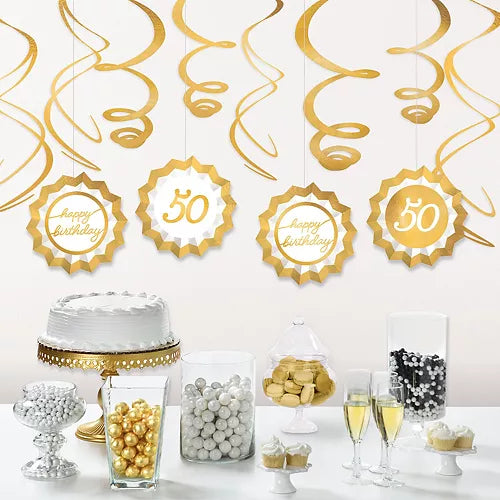Golden Age 50th Birthday Swirl Decorating Kit | 1ct