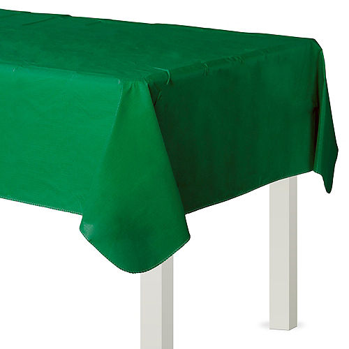 Festive Green Flannel Backed Table Cover 52" x 90" | 1ct