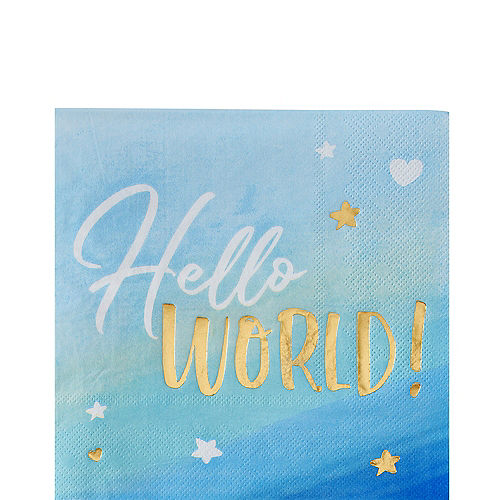 Oh Baby Boy Hello World Lunch Napkins | 16ct