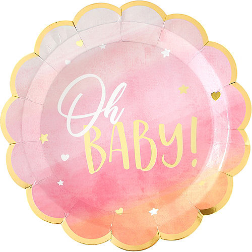 Oh Baby Girl Dinner Plates 10" | 8ct