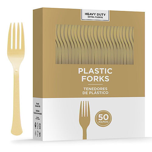 Gold Heavy Duty Plastic Forks | 50ct