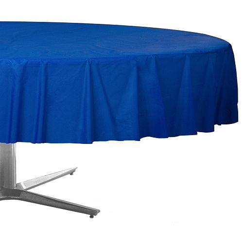 Bright Royal Blue Round Table Cover 84" | 1ct