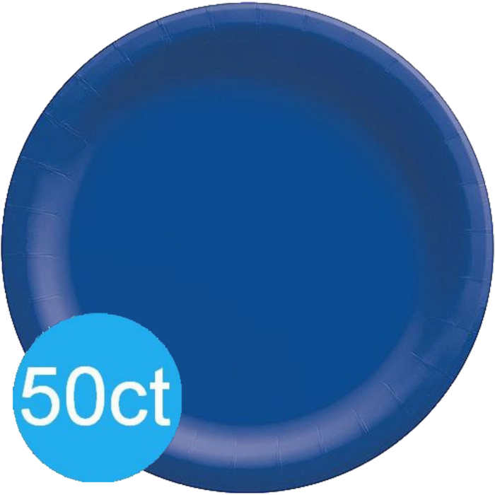 Bright Royal Blue 10" Paper Plates | 50ct