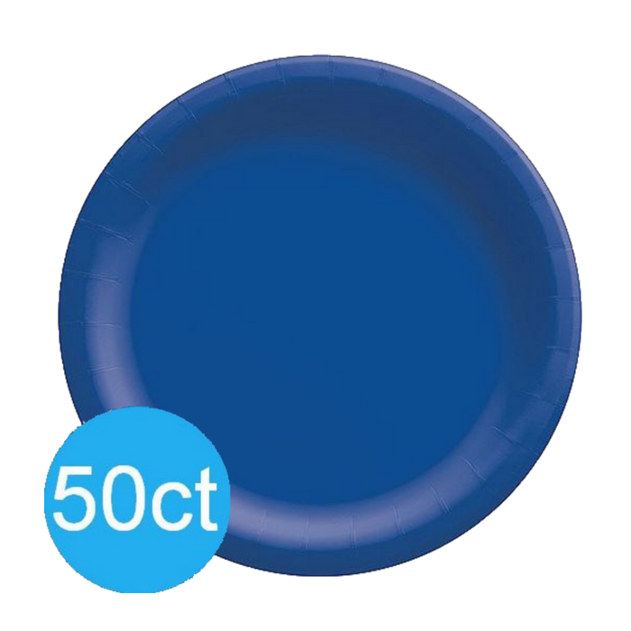 Bright Royal Blue 8.5'' Paper Plates | 50ct