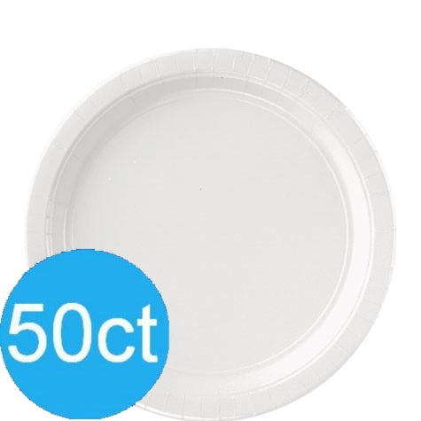 White Lunch Paper Plates 8.5'' | 50ct