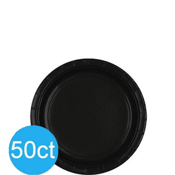Black 6.75'' Paper Plates | 50ct