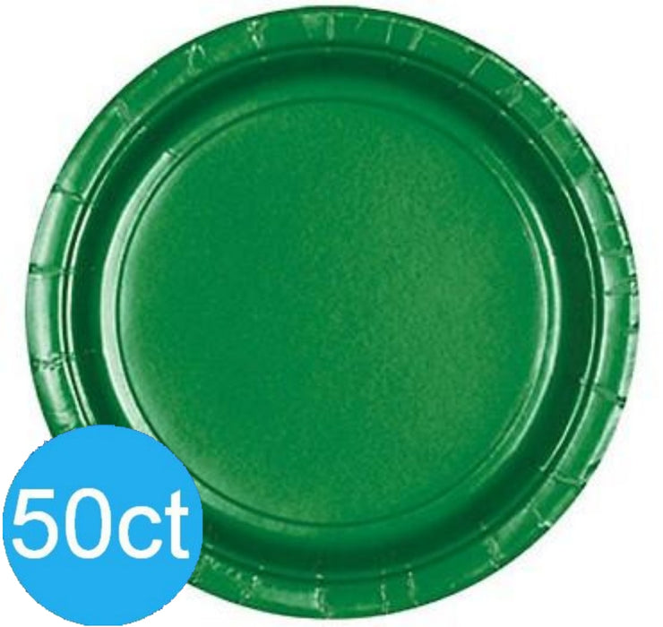 Festive Green Dinner Paper Plates 10" | 50ct