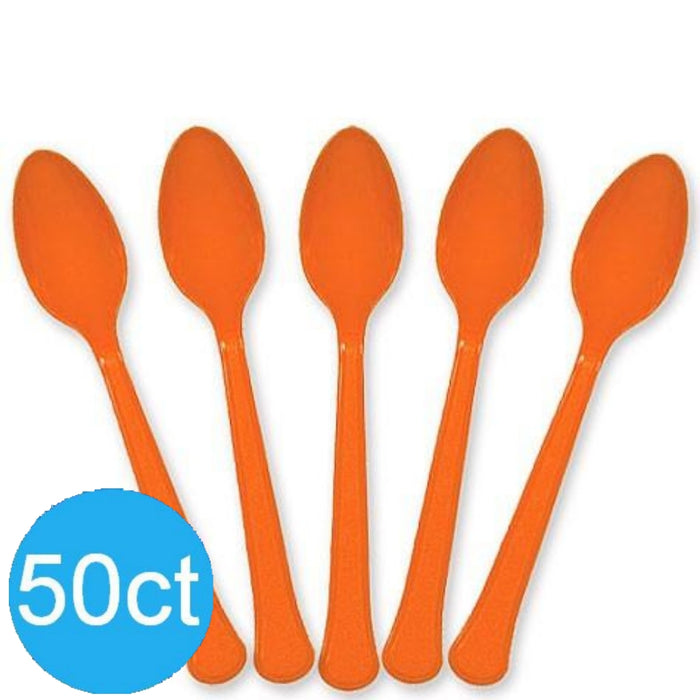 Orange Peel Heavy Duty Plastic Spoons | 50ct