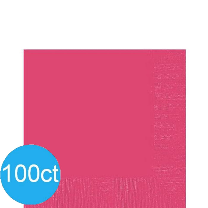 Bright Pink Lunch Napkins | 100ct
