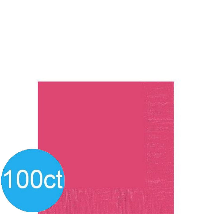 Bright Pink Beverage Napkins | 100ct