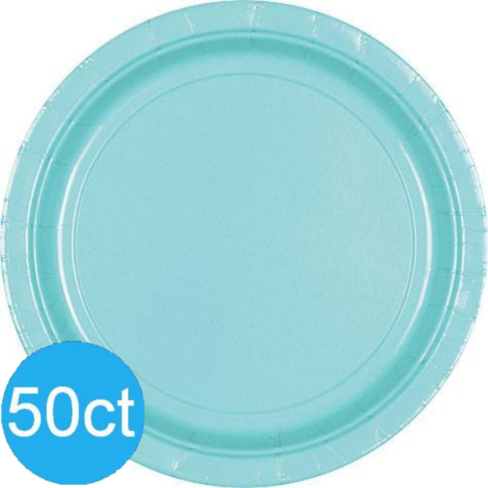 Robin's Egg Blue Dinner Paper Plates 10" | 50ct