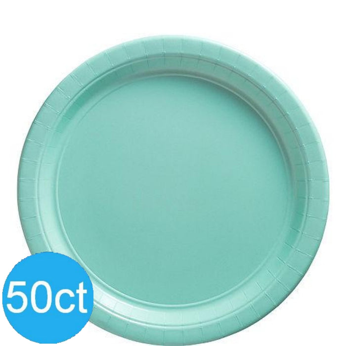 Robin's Egg Blue Lunch Paper Plates 8.5" | 50ct