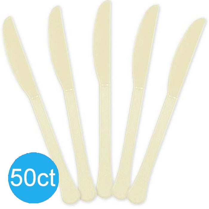 Vanilla Creme Heavy Duty Plastic Knives | 50ct