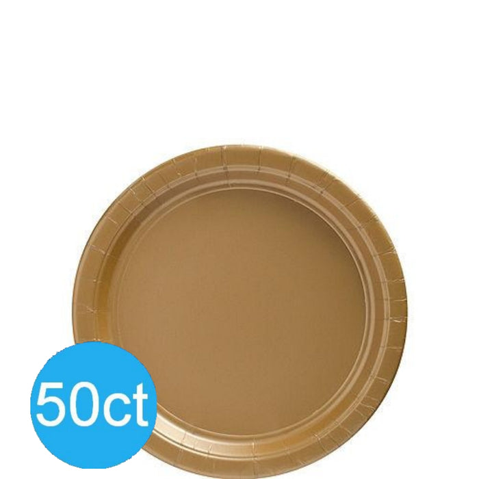 Gold Dessert Paper Plates 6.75" | 50ct