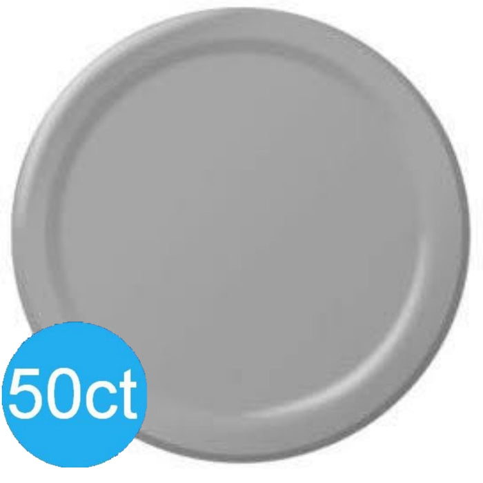 Silver Dinner Paper Plates 10" | 50ct