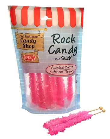 ESPEEZ Rock Candy On A Stick Pink-Cherry | 8pcs
