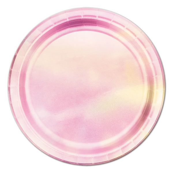 Pink Iridescent Lunch Plates 7" | 8ct