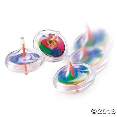 Plastic Swirl Spin Top | 12ct