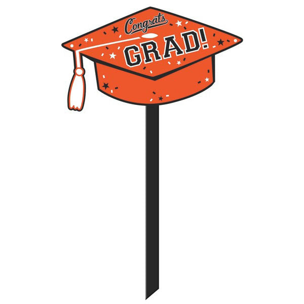 Graduation Orange Lawn Sign 20.5" | 1 ct